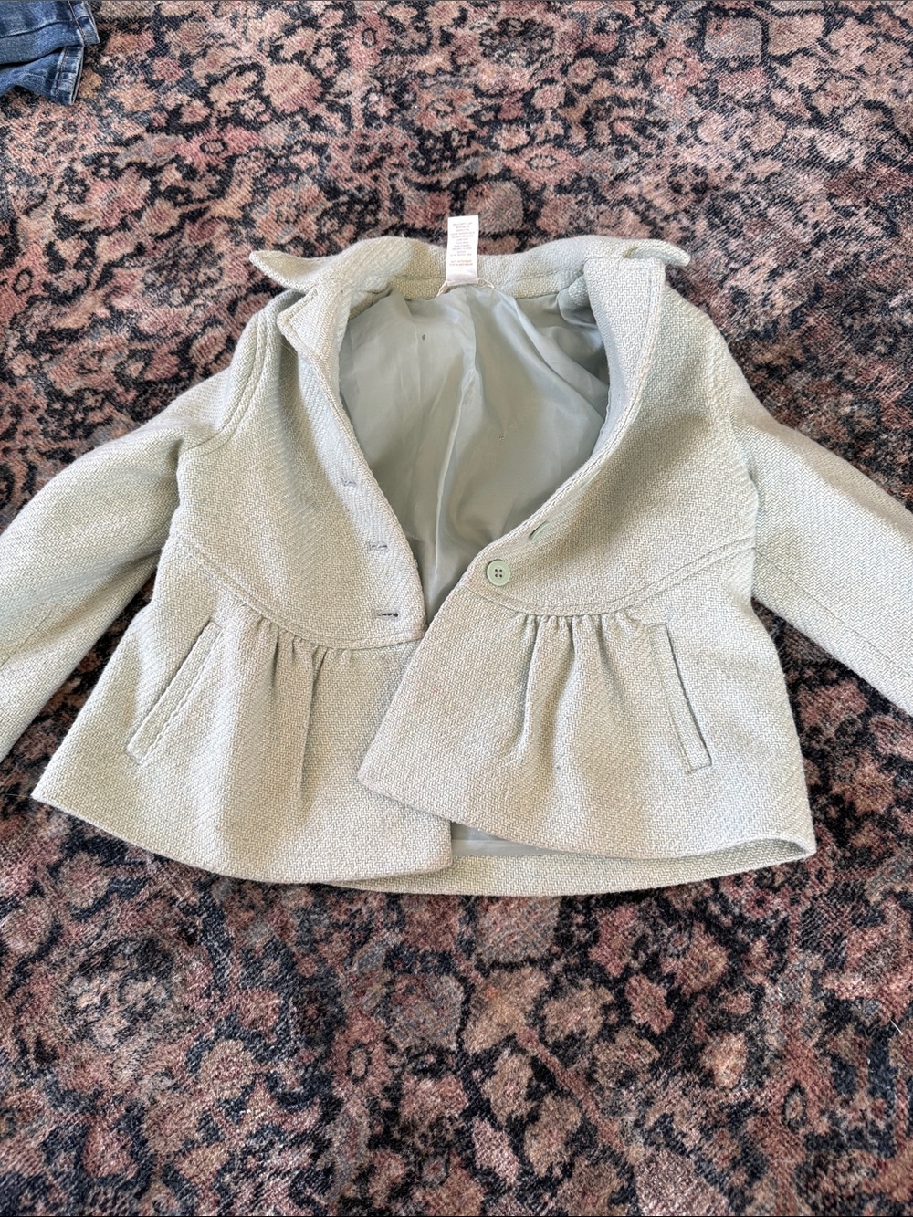 Janie and Jack Mint Green Textured Peacoat Jacket